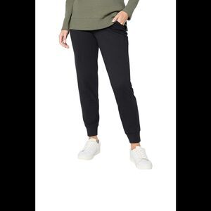 Denim & Co. EasyWear French Terry Ankle Jogger Black - Regular